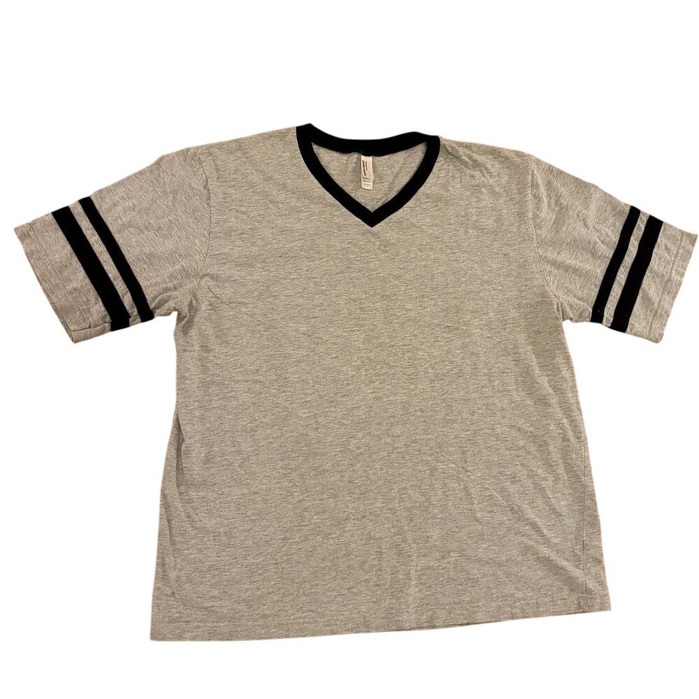American Apparel: The 50/50 Collection Gray V-Neck Tee